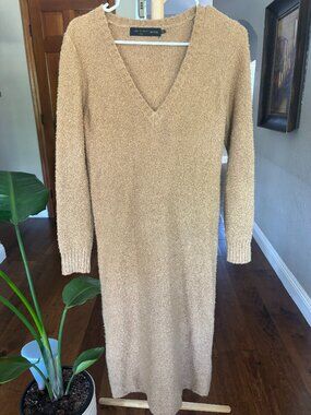 House of Harlow 1960 x REVOLVE Camel Bouclé Knit Maxi Sweater Dress XS